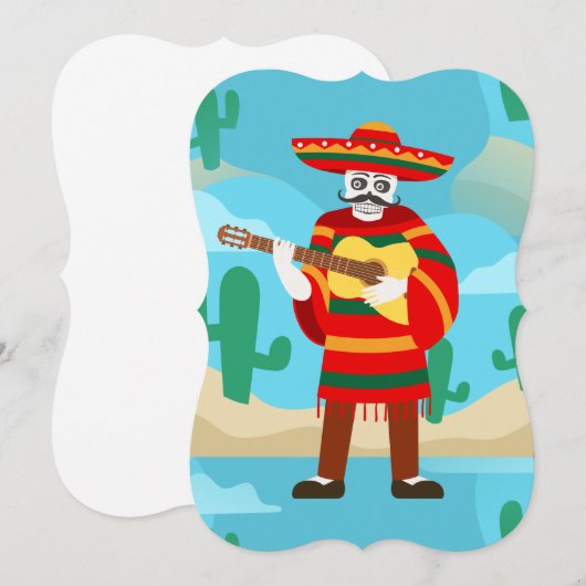 Invitation squelette de cinco de mayo (Devant / Derrière)