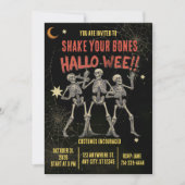 Invitation Squelette de danse vintage Halloween (Devant)