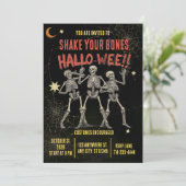 Invitation Squelette de danse vintage Halloween (Debout devant)