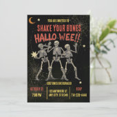 Invitation Squelette de danse vintage Halloween (Debout devant)