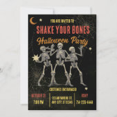 Invitation Squelette de danse vintage Halloween (Devant)