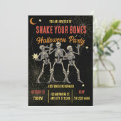 Invitation Squelette de danse vintage Halloween (Debout devant)
