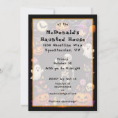 Invitation Squelette de fête d'Halloween avec flûte à Champag (Dos)