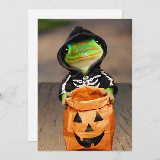 Invitation Squelette de gecko (Devant / Derrière)