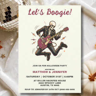 Invitation Squelette de guitare rock pour soirée d'Halloween