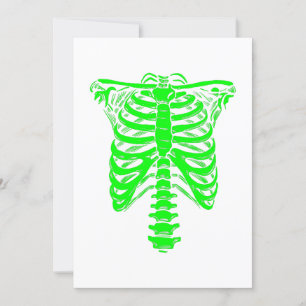 Invitation Squelette de Halloween Cage thoracique vert acide