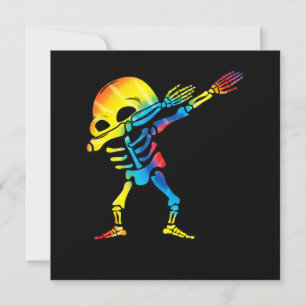 Invitation Squelette de Halloween Dabbing  Dab Hip Hop Skulla