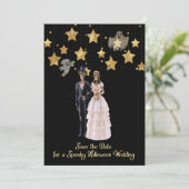 Invitation Squelette de mariage d'Halloween Enregistrer la da (Debout devant)