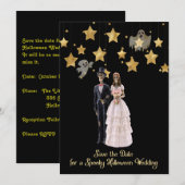 Invitation Squelette de mariage d'Halloween Enregistrer la da (Devant / Derrière)