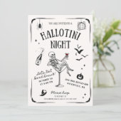 Invitation Squelette de Martini de Halloween écriture fantais (Debout devant)