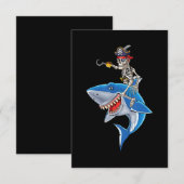 Invitation Squelette de pirate à cheval sur un requin Garçons (Devant / Derrière)