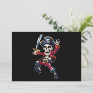 Invitation Squelette de pirate dabant Halloween enfants Jolly
