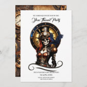 Invitation Squelette de Steampunk Cutest (Devant / Derrière)