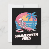 Invitation Squelette de vacances d'été de Summerween plage dr (Devant)