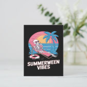 Invitation Squelette de vacances d'été de Summerween plage dr (Debout devant)