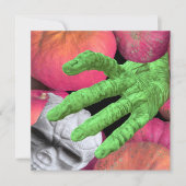 Invitation Squelette doigts & crâne & citrouilles pour Hallow (Devant)