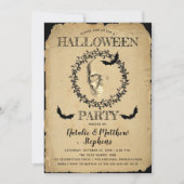 Invitation Squelette éffrayant et Fête d'Halloween de la cour (Devant)
