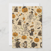 Invitation Squelette éffrayant Vintage Halloween Party Retro (Dos)