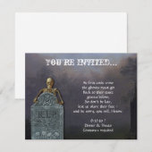 Invitation Squelette et pierre tombale dans la fête de l'Hall (Devant / Derrière)