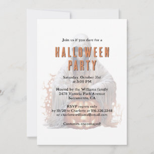 Invitation Squelette Fantôme Jack-O-Lantern Halloween Party