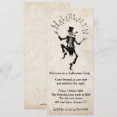 Invitation Squelette Fête d'anniversaire de Bachelor Steampun (Devant / Derrière)