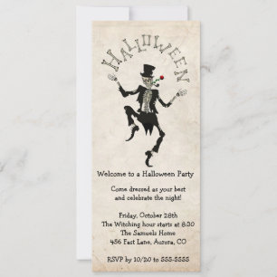 Invitation Squelette Fête d'anniversaire de Bachelor Steampun