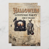Invitation Squelette gothique et potion Halloween Costume Par (Devant / Derrière)