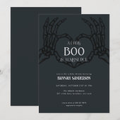 Invitation Squelette Gothique Halloween Baby shower Invitatio (Devant / Derrière)