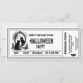 Invitation squelette gothique pour soirée Hallowee (Devant)