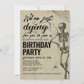 Invitation Squelette gothique vintage Adulte Halloween Annive (Devant)