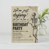 Invitation Squelette gothique vintage Adulte Halloween Annive (Debout devant)