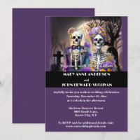 Squelette jour mort violet jaune gothique mariage