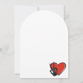 Invitation Squelette moderne Paix & Amour Saint Valentin (Dos)