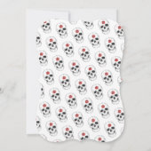 Invitation Squelette Os crâne Noir Rouge Rose Fête des mariée (Dos)