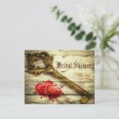 Invitation squelette rustique clé victorien steampunk mariage (Debout devant)