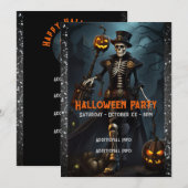 Invitation Squelette Steampunk (Devant / Derrière)