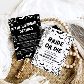 Invitation Squelette tiré à la main Halloween Bachelorette We