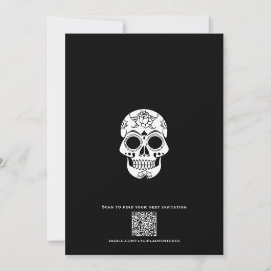 Invitation Squelette Toasts Vin Simple Amusant Halloween (Dos)