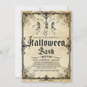 Invitation Squelette vintage Halloween pour adultes (Devant)