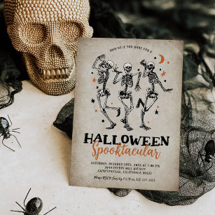 Invitation Squelette vintage Halloween pour adultes