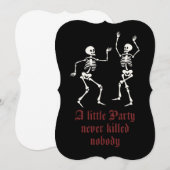 Invitation Squelettes contemporains d'Halloween (Devant / Derrière)