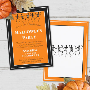 Invitation Squelettes dansants de soirée Halloween personnali