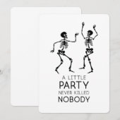 Invitation Squelettes dansants d'Halloween contemporains (Devant / Derrière)