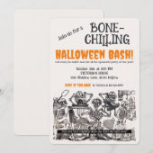 Invitation Squelettes de collection : soirée d'Halloween à vo (Devant / Derrière)