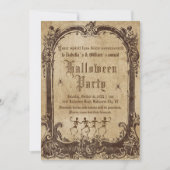 Invitation Squelettes vintages Soirée d'Halloween gothique (Devant)
