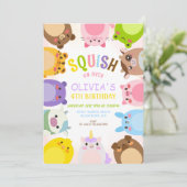 Invitation Squishmallow, anniversaire (Debout devant)