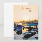 Invitation Srinagar, Inde - Bateaux Shikara du lac Dal (Devant / Derrière)
