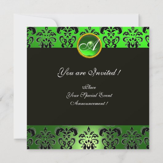 Invitation ST. LE COEUR CELTIQUE DE PATRICK Vert Damas Monogr (Dos)