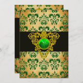 Invitation ST. Le Parchemin de Damas vert CELTIQUE DE PATRICK (Devant / Derrière)