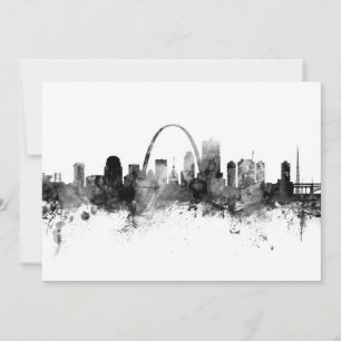 Invitation St Louis Missouri Skyline noir blanc